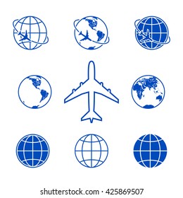 Earth vector icons set.