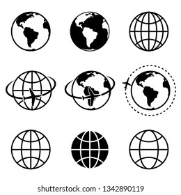 Earth vector icons set. Elements of this image furnished by NASA