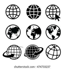 Earth vector icons set. Elements of this image furnished by NASA
