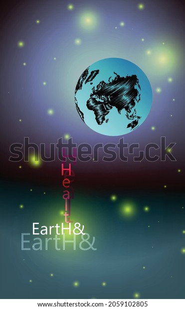 Earth vector\
and illustration background. Globe vector and illustration. World\
in space object on dark space\
backdrop