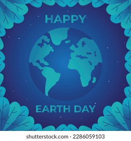 earth vector illustration with color gradient for earth day, color gradient illustration for earth day