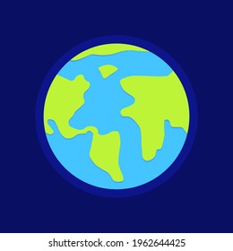 Earth vector illustration in dark background. Suitable for astronomy, geography, nature, and education poster design.