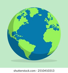Earth Vector Illustration for Earth Day. 3D Earth Illustration
