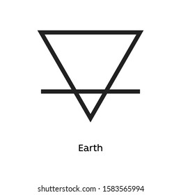 Earth vector illustration element icon, line symbols. Alchemy icon. Basic mystic elements.