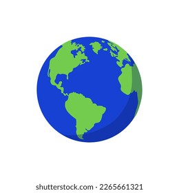 Earth vector illustration, Globe with green and blue colors