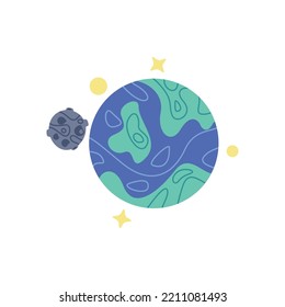 Ilustración del vector de la Tierra aislada en fondo blanco