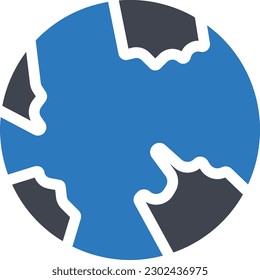 ilustración del vector de la Tierra sobre un fondo transparente. Símbolos de calidad superior. Iconos vectoriales de glifos para diseño de conceptos y gráficos. 
