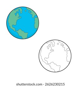 Ilustración vectorial terrestre. Dibujo simple