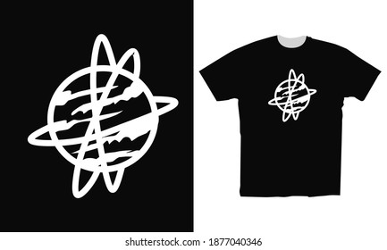 earth vector illustration used for clothing t-shirt design