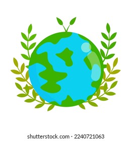 
Earth vector illustration, world environment day concept, save earth icons and symbols