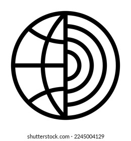 Diseño de iconos de la línea del vector de la Tierra