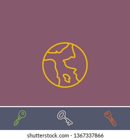 earth vector line icon.Basic element illustration.earth vector outline symbol design.Bonus broken key graphic concept