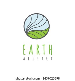 Earth vector logo design. Earth icon. Agriculture emblem design for bio products, farm fresh food