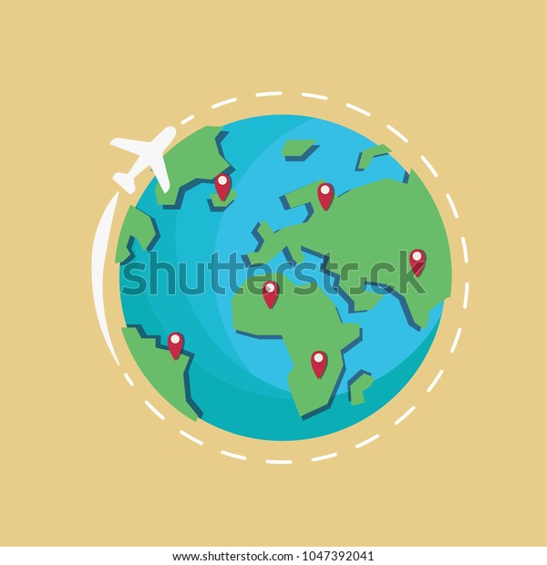 Earth Vector Logo Travel Logo Around Stock Vector (Royalty Free) 1047392041