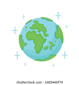 Vektorillustration der Erde. Erde auf weißem Hintergrund. Saubere Welt.