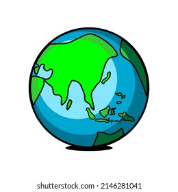 earth vector on white background