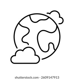 Earth vector outline icon. EPS 10 file