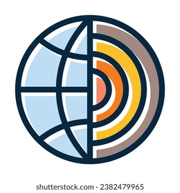 Earth Vector Thick Line Filled Dark Colors Icons For Personal And Commercial Use.
