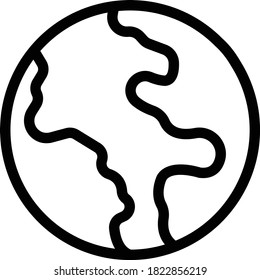 icono de línea delgada del vector de tierra 
