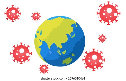 Earth vector where coronavirus outbreak (Covid-19) spared