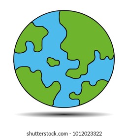 Earth vetor White background