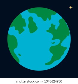 Earth. View of the earth from space. Planet. Space. Earth icon. Vector illustration. EPS 10.