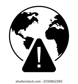 Ilustración vectorial de icono de advertencia de la tierra