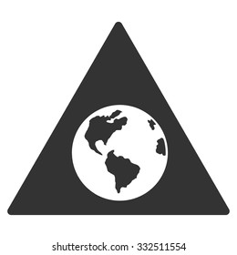 Earth Warning vector icon. Style is flat symbol, rounded angles, white background.