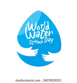 Earth and water drops. Concept of awareness of economical water use on World Water Day.