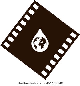 Earth in water-drop stock vector icon illustration