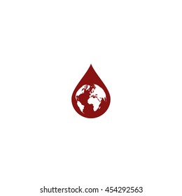 Earth in water-drop stock vector icon illustration