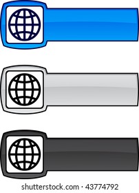 Earth   web button. Vector illustration.