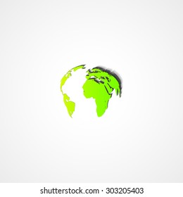 Earth web icon on white background 