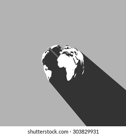 Earth web icon on white background 