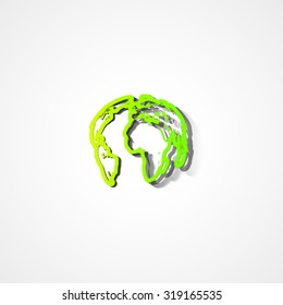 Earth web icon on white background 