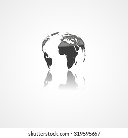 Earth web icon on white background 