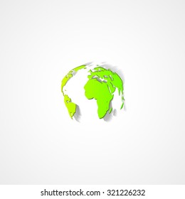 Earth web icon on white background 