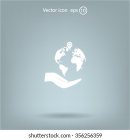 Earth web icon. vector design