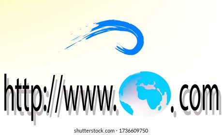 Earth web site illustration on white background, blue planet earth