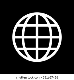 earth - white vector icon