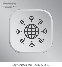 Tierra de Wi-Fi, icono vector