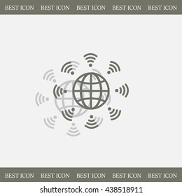 Earth of Wi-Fi, vector icon