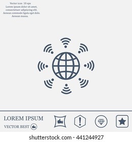 Earth of Wi-Fi, vector icon