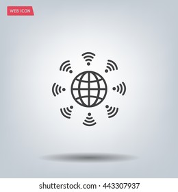 Earth of Wi-Fi, vector icon