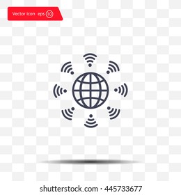 Earth of Wi-Fi, vector icon