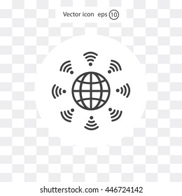 Earth of Wi-Fi, vector icon