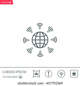 Earth of Wi-Fi, vector icon