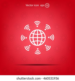 Earth of Wi-Fi, vector icon