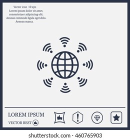 Earth of Wi-Fi, vector icon