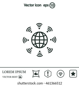 Earth of Wi-Fi, vector icon